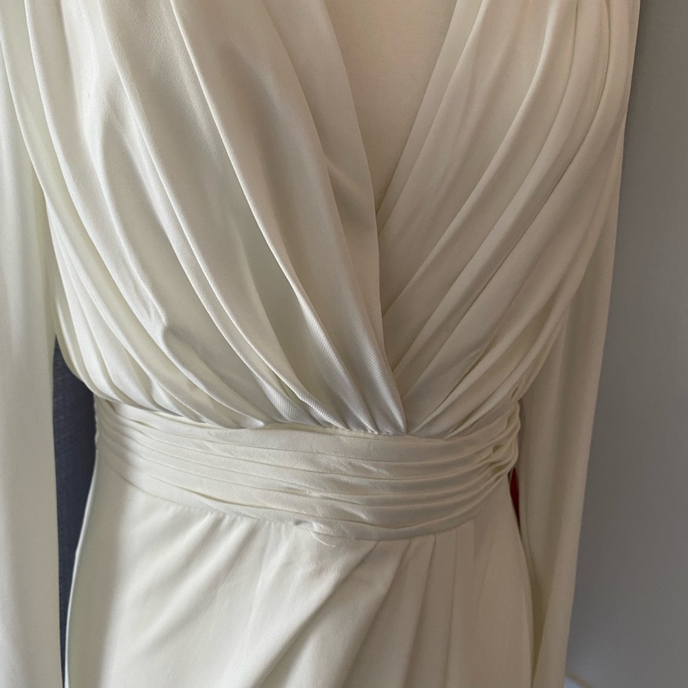 NWT Mac Duggal  V-NECK LONG SLEEVE HIGH SLIT WOMEN GOWN sz 8 - Picture 8 of 12